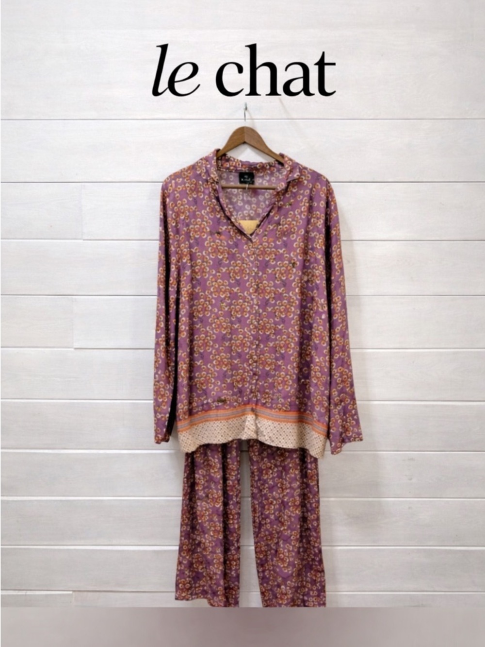 LE CHAT Floral Pajama Set Fuchsia – Size US 12